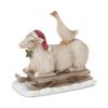 Santa and Animals on Sled (Set of 2) 7"L x 5"H, 5.5"L x 5.5"H Resin