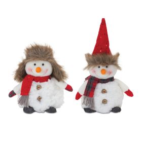 Snowman (Set of 2) 8"H, 10.5"H Polyester