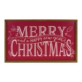 Merry Christmas/Happy New Year Sign 23.75"L x 14"H MDF/Wood