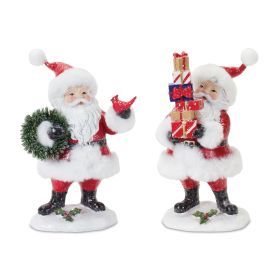 Santa (Set of 2) 8.25"H Resin