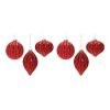 Ornament (Set of 6) 4.25"H, 4.75"H, 6"H Glass