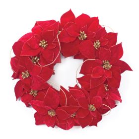 Poinsettia Wreath 20.5"D Polyester