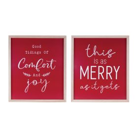 Christmas Sign (Set of 2) 13.75"L x 15.75"H MDF