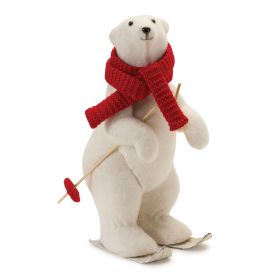 Polar Bear on Skis (Set of 2) 9"L x 15.5"H Foam/Polyester