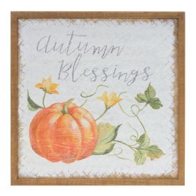 Autumn Blessing Sign (Set of 2) 15.75"SQ Wood/MDF