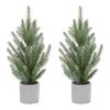 Potted Pine Tree (Set of 2) 18"H Plastic