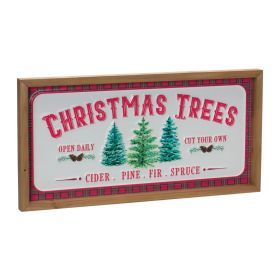 Christmas Tree Sign (Set of 2) 19.75"L x 10"H MDF/Metal