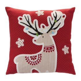 Reindeer Pillow 16"SQ Polyester