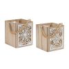 Snowflake Lantern (Set of 4) 14"H Wood