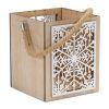 Snowflake Lantern (Set of 4) 14"H Wood