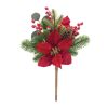 Poinsettia & Pine Bush (Set of 2) 16"H Polyester