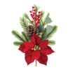 Poinsettia & Pine Spray (Set of 6) 18.5"H Polyester