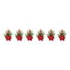 Poinsettia & Pine Spray (Set of 6) 18.5"H Polyester