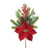 Poinsettia & Pine Spray (Set of 6) 18.5"H Polyester