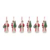 Santa w/Cardinal Ornament (Set of 6) 4.5"H Resin