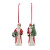 Santa w/Cardinal Ornament (Set of 6) 4.5"H Resin