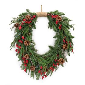 Pine and Berry Wreath 30"H Plastic