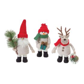 Santa/Snowman/Moose (Set of 6) 8"H, 9"H, 10.5"H Fabric