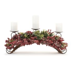 Pine and Berry Centerpiece 31"L x 11"H Plastic