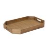 Tray (Set of 2) 15"L x 9.5"W x 2"H, 18"L x 12"W x 2"H Wood/Rattan