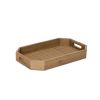 Tray (Set of 2) 15"L x 9.5"W x 2"H, 18"L x 12"W x 2"H Wood/Rattan