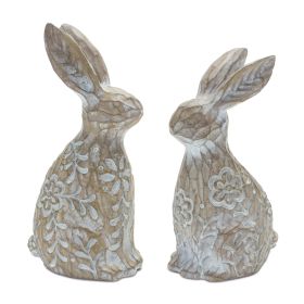 Rabbit (Set of 2) 7.25"H, 8"H Resin