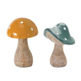 Mushroom (Set of 2) 7.25"H, 8"H Resin