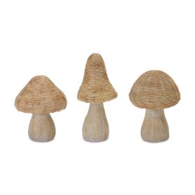 Mushroom (Set of 3) 6"H, 6.75"H, 8.25"H Resin