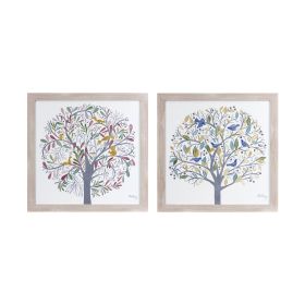 Tree Print (Set of 2) 15.75"SQ Plastic/Paper