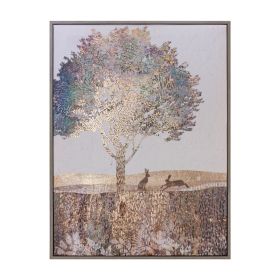 Tree and Rabbit Print 11.75"L x 15.5"H Plastic/MDF