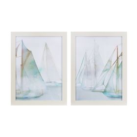 Sail Boat Print (Set of 2) 11.75"L x 15.75"H Plastic/Paper