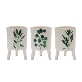 Pot (Set of 3) 4"D x 6"H Dolomite