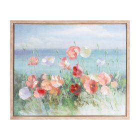 Framed Floral Print 23.75"L x 19.25"H Canvas/Wood