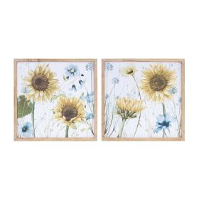 Framed Floral Print (Set of 2) 15.5"SQ Wood/MDF