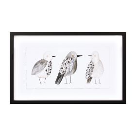 Framed Bird Print 19"L x 12"H MDF/Glass