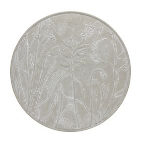 Round Floral Plaque 19"D Resin