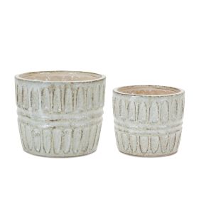 Pot (Set of 2) 5.75"D x 5"H, 7.25"D x 6"H Terra Cotta