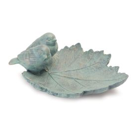 Leaf w/Birds (Set of 2) 10"L x 3.75"H Resin