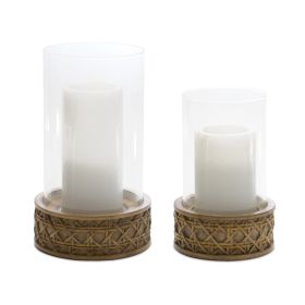 Candle Holder (Set of 2) 4.75"D x 7.25"H, 5.75"D x 9.25"H Resin