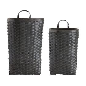 Wall Basket (Set of 2) 10"L x 15.5"H, 12.25"L x 19.5"H Wood