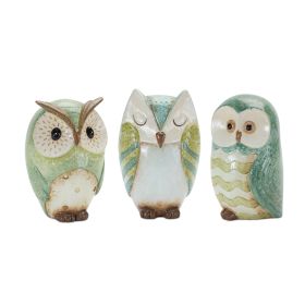 Owl (Set of 3) 6.75"H, 7"H, 7.25"H Terra Cotta