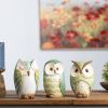 Owl (Set of 3) 6.75"H, 7"H, 7.25"H Terra Cotta