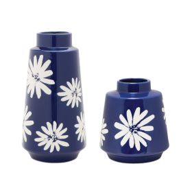 Vase (Set of 2) 6.75"D x 7.75"H, 6.25"D x 11.75"H Ceramic