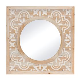 Wall Mirror 23.25"SQ Wood/MDF/Glass