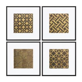 Geometric Print (Set of 4) 20"SQ Plastic/Paper/Glass