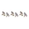 Bird on Branch (Set of 6) 3.75"H, 4"H Resin