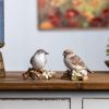 Bird on Branch (Set of 6) 3.75"H, 4"H Resin