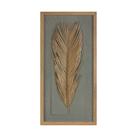 Framed Palm (Set of 2) 14"L x 27.5"H Wood/Paper