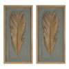 Framed Palm (Set of 2) 14"L x 27.5"H Wood/Paper