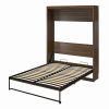 Queen size Murphy Bed Space Saving Wall Mounted Design in Walnut Finish